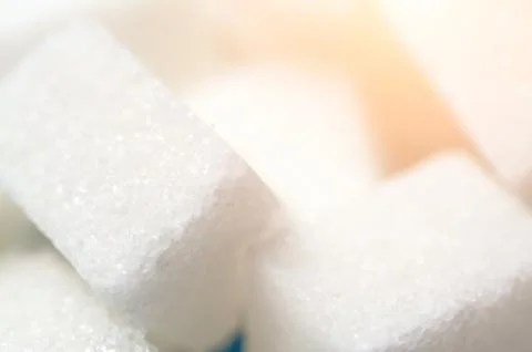 Granulated sugar cubes Stock Photos