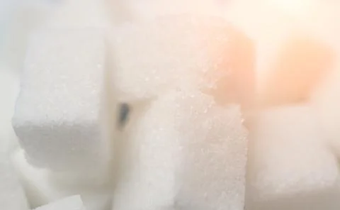 Granulated sugar cubes Stock Photos