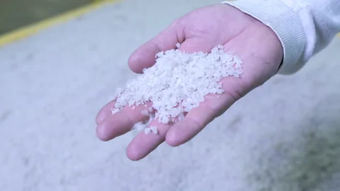 Granules of recycled plastic. Stock Footage 146924705