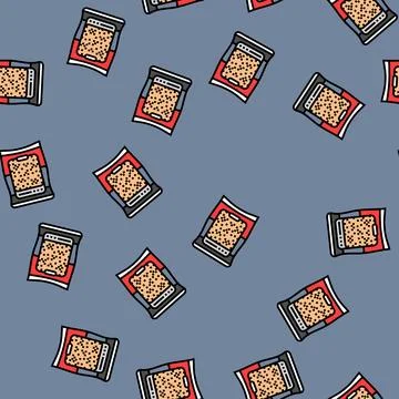 Granules wood pellets vector seamless pattern Stock Illustration