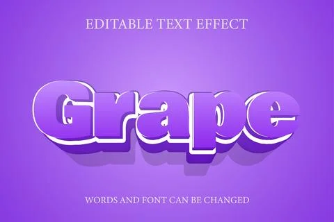 Grape 3d style text effect Stock Illustration