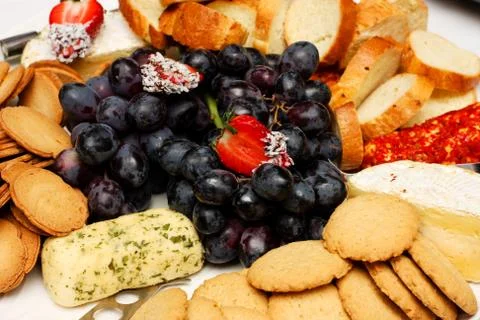 Grape and cheese Stock Photos