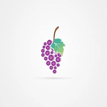 Grape and leaf icon vector design Stock Illustration