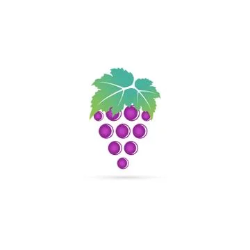 Grape and leaf vector icon Illustrazione stock