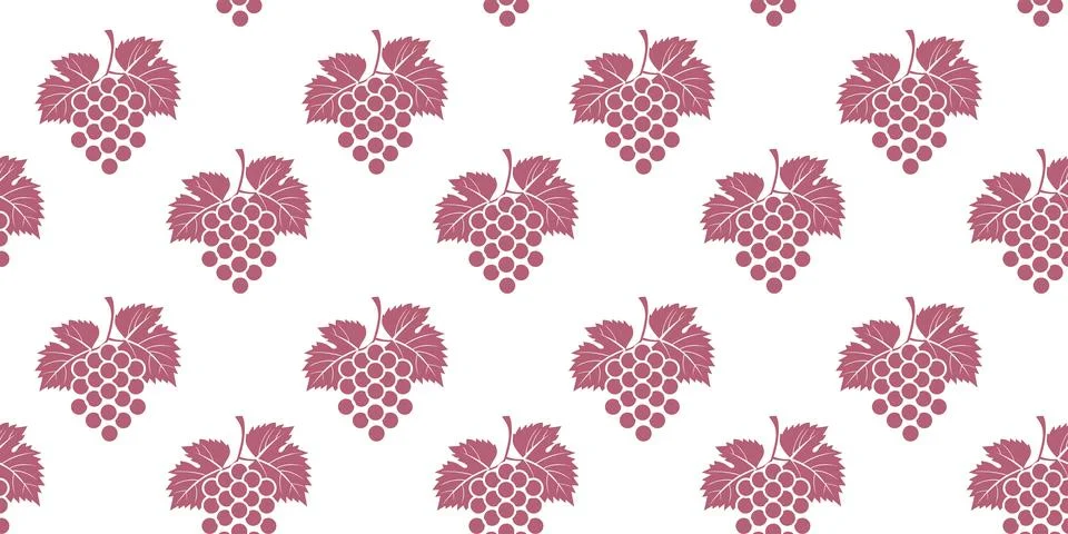 Grape and Leaves Seamless Pattern Background. Vector Illustration Stock Illustration