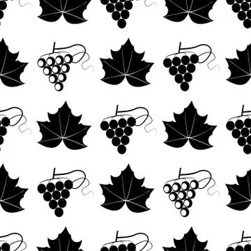 Grape berry leaf pattern Illustrazione stock