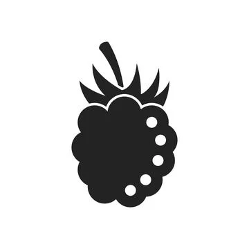 Grape, blueberry, raspberry fruit icon in flat style. Berry vector illustra.. Illustrazione stock