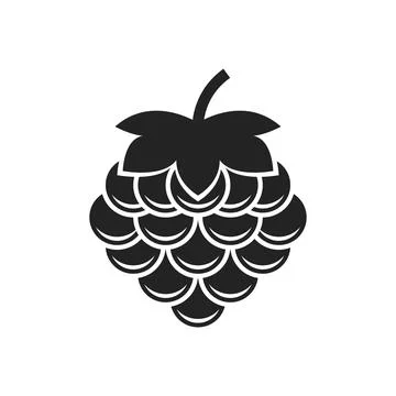 Grape, blueberry, raspberry fruit icon in flat style. Berry vector illustra.. Illustrazione stock