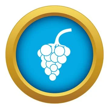Grape branch icon blue isolated Stock Illustration