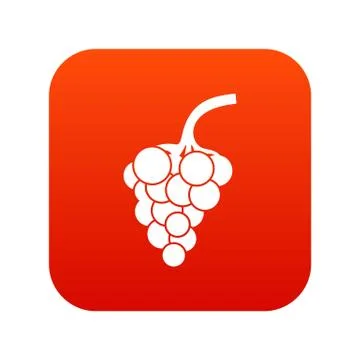 Grape branch icon digital red Stock Illustration