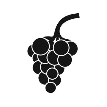 Grape branch icon, simple style Stock Illustration