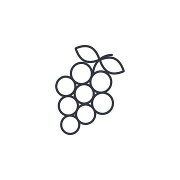 Grape branch line icon isolated vector illustration Stock Illustration