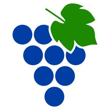Grape Bunch Flat Icon Image Stock Illustration