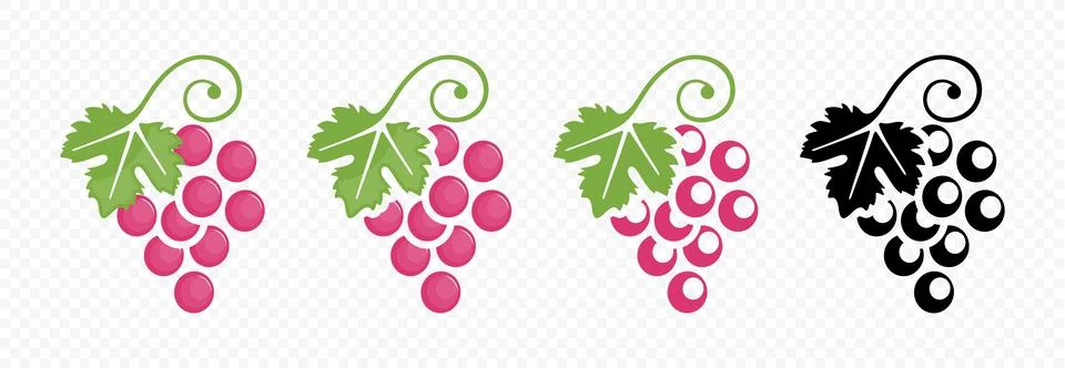 Grape bunch with grape leaf vector illustration Stock Illustration