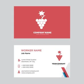 Grape business card design Stock Illustration