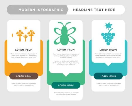 Grape, butterfly, tree infographic Illustrazione stock