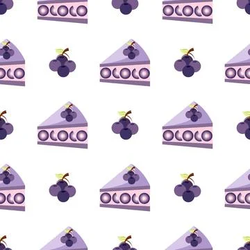 Grape cake seamless pattern Illustrazione stock