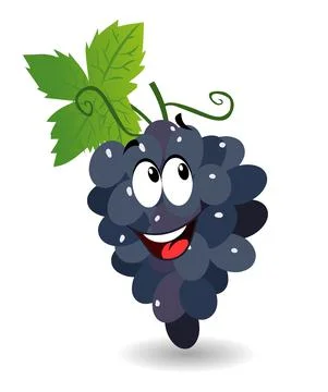 Grape Cartoon vector isolated Stock Illustration