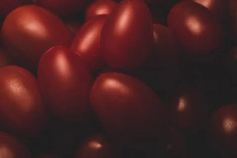 Grape / cherry red tomato macro close up Stock Photos