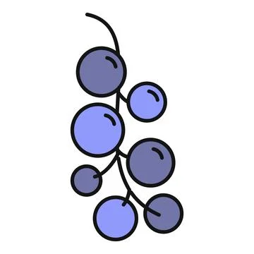 Grape cluster icon vector flat illustration design Stock Illustration