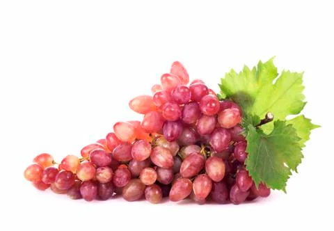 Grape cluster with leaves isolated Foto stock