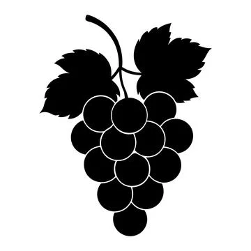 Grape Cluster Silhouette Vector Image for Design and Decoration Use Stock Illustration