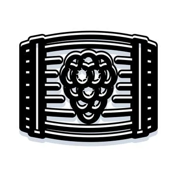 Grape cluster on a wine barrel abstract illustration Stock Illustration