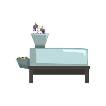 Grape crushing, wine production process vector Illustration on a white Stockillustratie