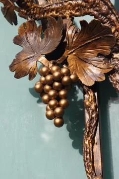 Grape decoration in bronze Stock Photos