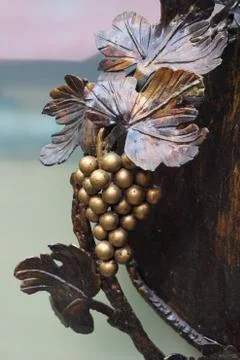 Grape decoration in bronze Stock Photos