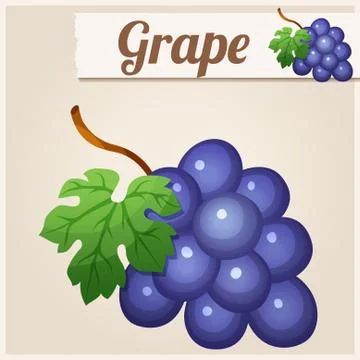 Grape. Detailed Vector Icon Stock Illustration