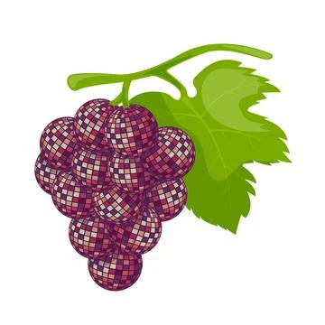 Grape disco ball. Template for poster, invitation, congratulations. Stock Illustration