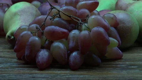 Grape falls front of fruits 스톡 동영상 79999546