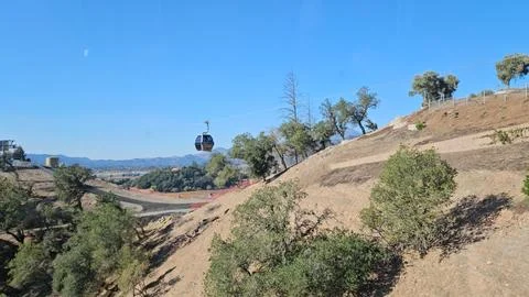 Grape fields forming different colors outside of Sterling Vineyard in Napa Foto stock
