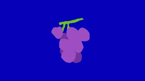 Grape Fruit Animation on Blue Screen Stock Footage 345096541