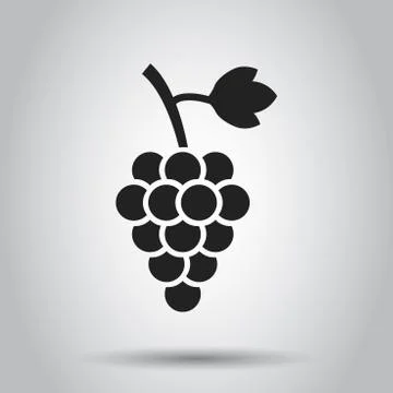 Grape fruit with leaf icon. Vector illustration on white background. Business Ilustración de archivo