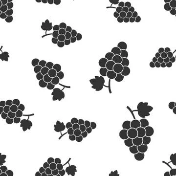 Grape fruit with leaf seamless pattern background. Business concept vector il Illustrazione stock