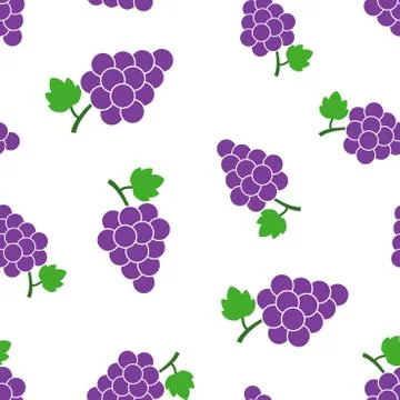 Grape fruit with leaf seamless pattern background. Business concept vector il Illustrazione stock