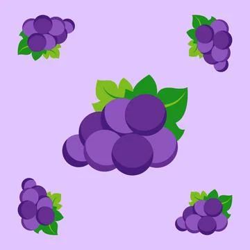 Grape fruit seamless for pattern fabric, simple grape fruit cute repeat in .. Stock Illustration