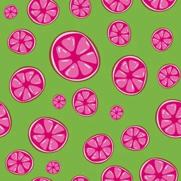 Grape fruit seamless pattern on green background Illustrazione stock