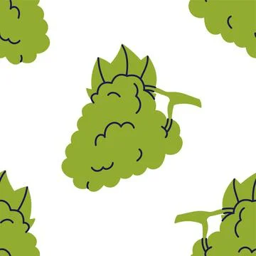 Grape fruit seamless pattern. Hand drawn vector illustration. Sweet organic f Stock Illustration
