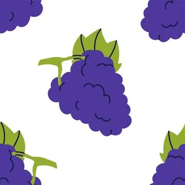 Grape fruit seamless pattern. Hand drawn vector illustration. Sweet organic f Stock Illustration