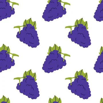 Grape fruit seamless pattern. Hand drawn vector illustration. Sweet organic f Illustrazione stock