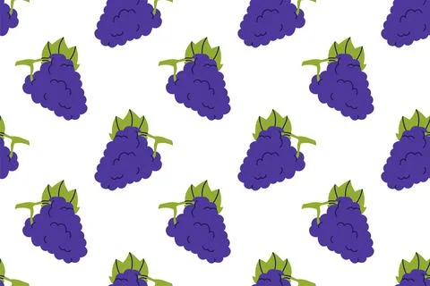 Grape fruit seamless pattern. Hand drawn vector illustration. Sweet organic f Illustrazione stock