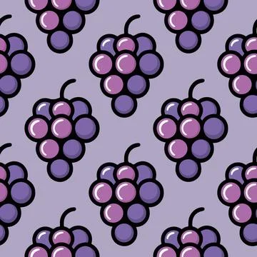 Grape Fruit Seamless Pattern Stock Illustration
