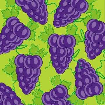 Grape on green background Stock Illustration