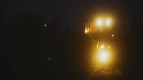 Grape harvester combine machine night time morning dawn dark low light Stock-Footage 163735228