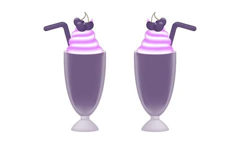 Grape ice cream illustration with mesh technique Stock Illustration