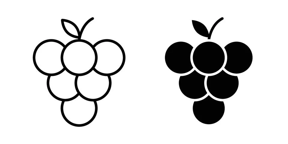 Grape icon Illustration set. Vector Eps10 for apps Ilustración de archivo