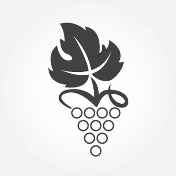 Grape icon or symbol. Design element for winemaking, viticulture, wine house. Stock Illustration